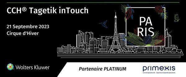 Primexis is a Platinum Partner of the CCH® Tagetik France InTouch Paris 2023 Conference
